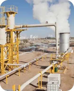 Planta generadora de energía representando el sector energético